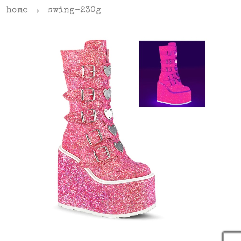 Demonia platform boots like new